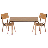 Maileg Table and chair set, Mouse - Dark powder