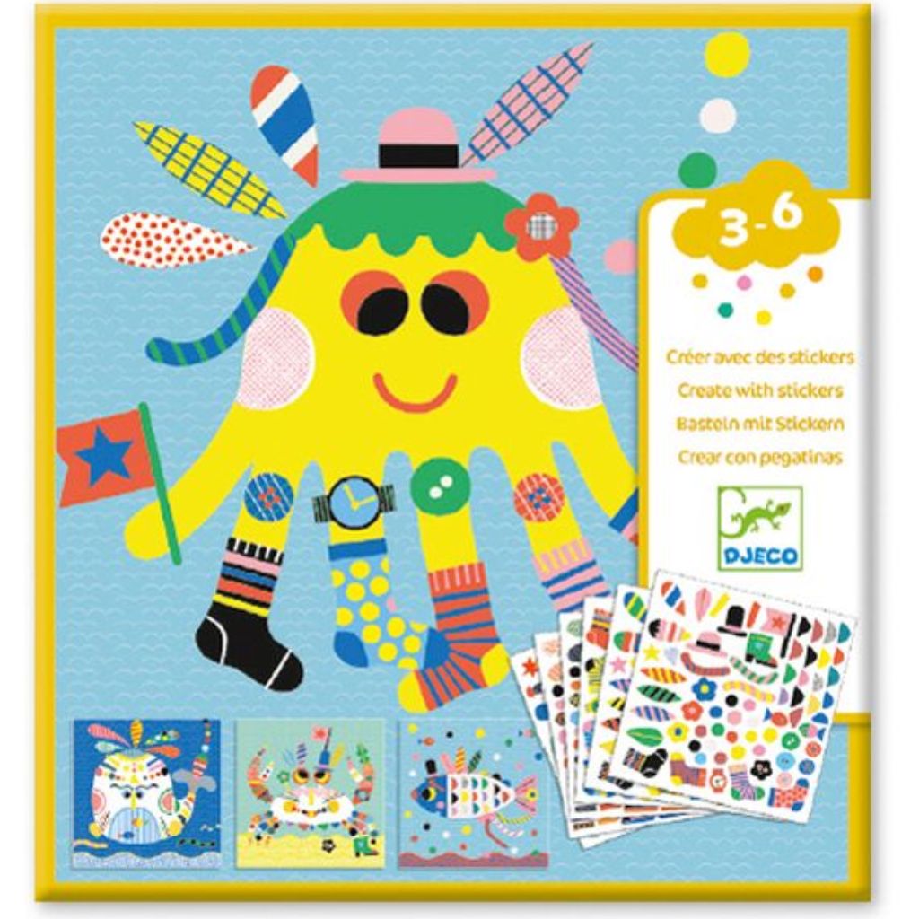 Djeco Create with Stickers- Sea Creatures