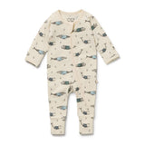 Wilson & Frenchy Woolly Whales Organic Zipsuit with Feet