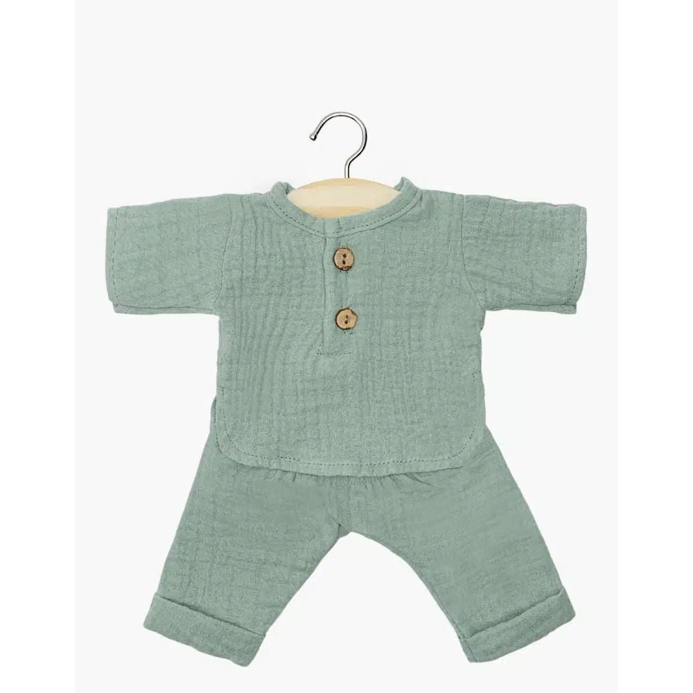 Minikane Clothing for 34cm Dolls - Andrea set in Baltic green cotton gauze