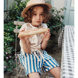 Emile & Ida Stripe Terry Short Sea