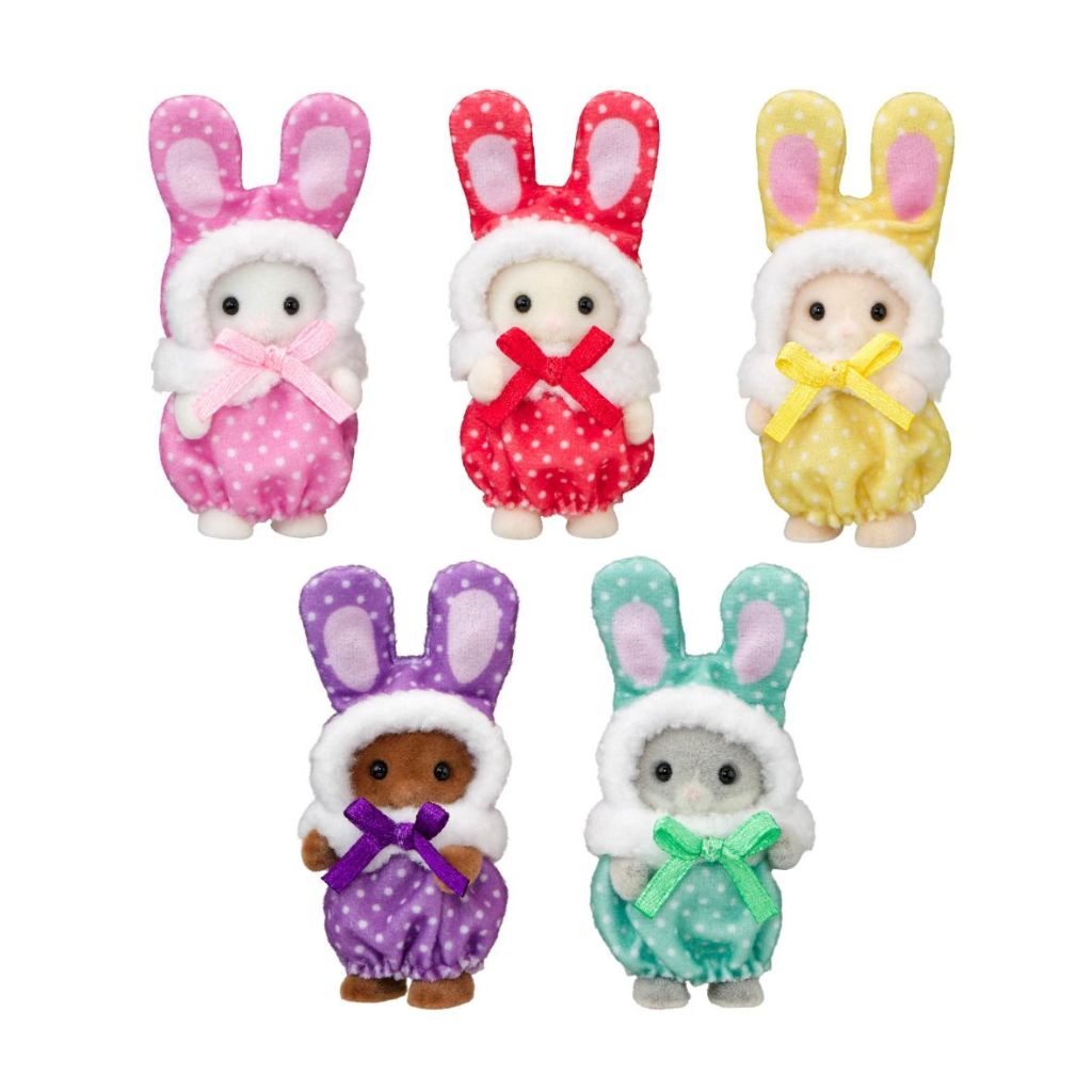 Calico Critters Cutie Collectibles - Colorful Bunny Costume Babies