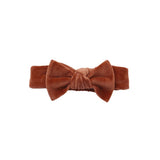 Quincy Mae Velour Bow Headband Redwood