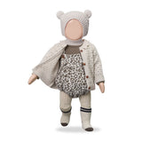 1 + in the Family ARLES cream baby knitted balaclava in lace knit with bear ears