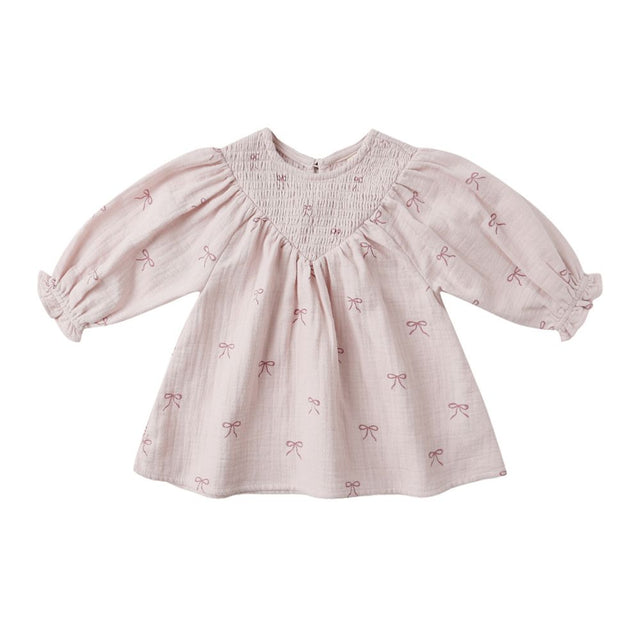 Quincy Mae V Smocked Dress Bows