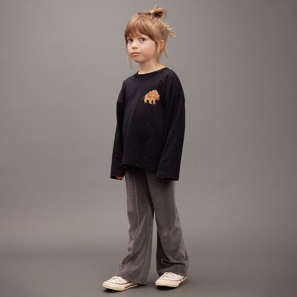 Mini Rodini Clover emb Velour Flared Trousers