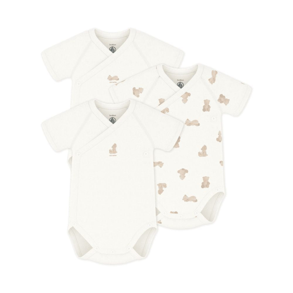 Petit Bateau SS Kimono Bodies 3pcs