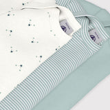 Petit Bateau LS Bodies 3pcs Sage / Mint Stripes