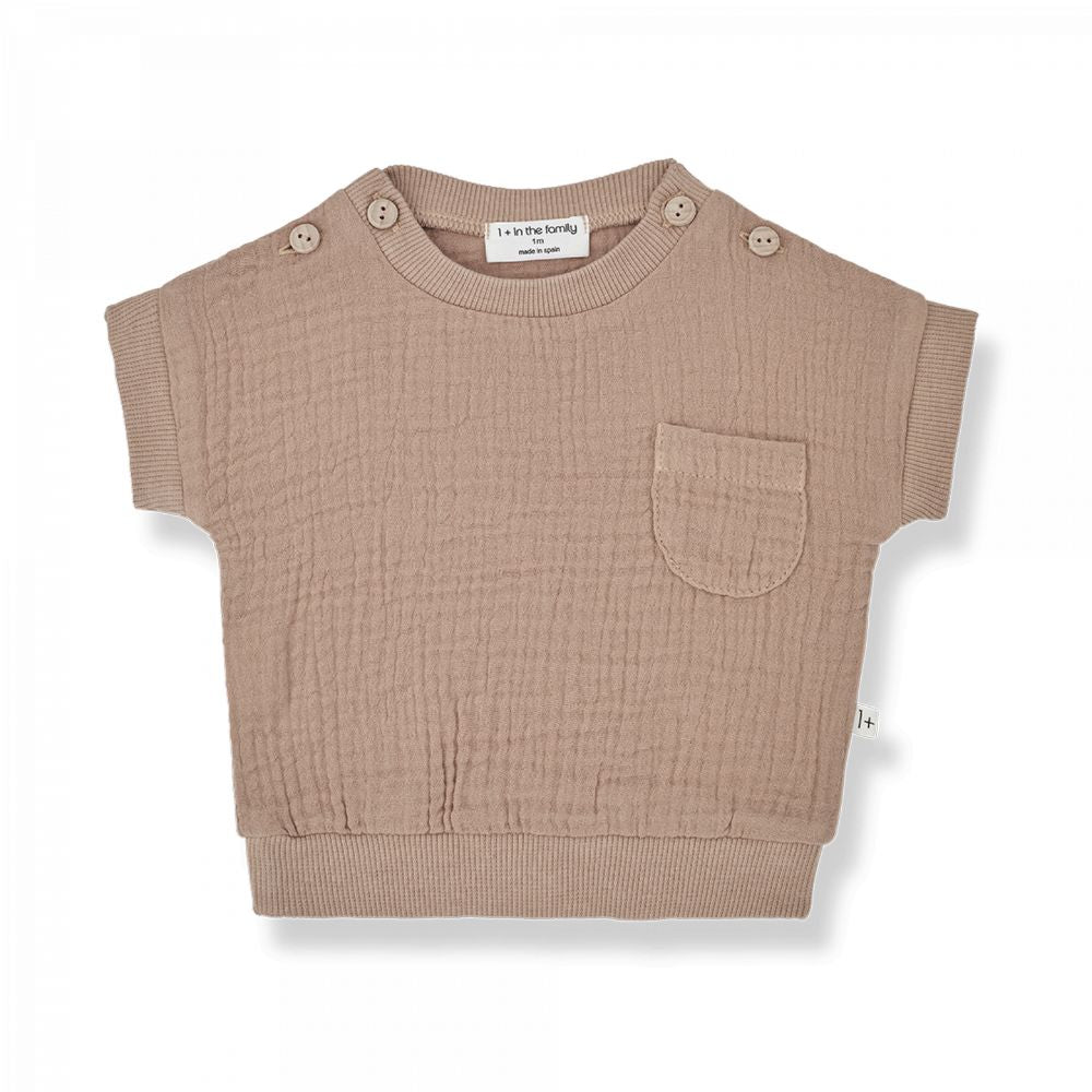 1 + in the family DANIELE Newborn Muslin SS top C