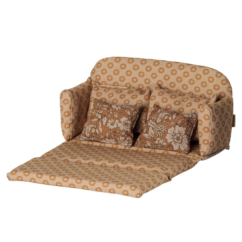 Maileg Sofa bed, Mouse, Large - Ocher