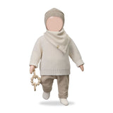 1 + in the Family AVIGNON beige newborn pants in bamboo polar with a drawstring waist