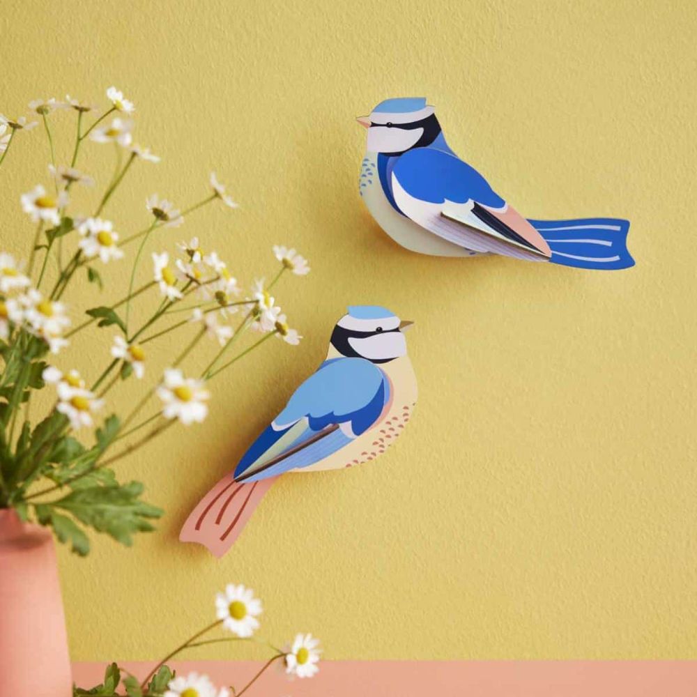 DIY 3D Wall Decoration- Blue Tits
