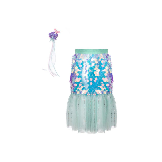 Bling Bling Mermaid Skirt & Hairclip Set Mint, 4-6