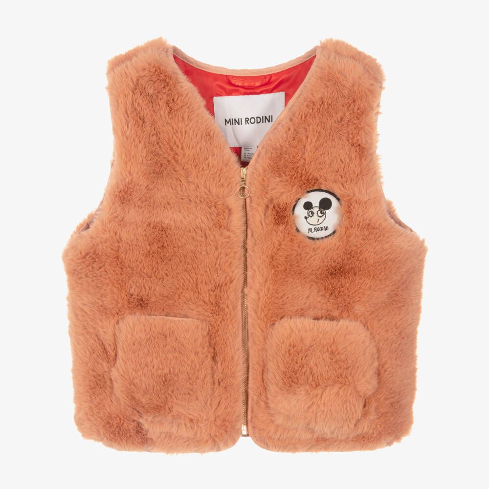 Mini Rodini Ritzratz Patch Faux Fur Vest