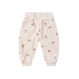 Quincy Mae Velour Relaxed Sweatpant Red Bows