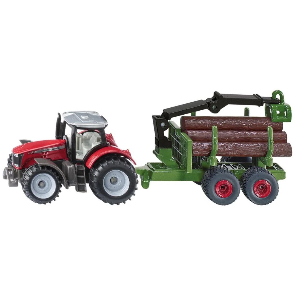 Siku Massey Ferguson with Forestry Trailer
