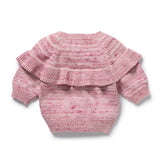 Wilson & Frenchy Rhubarb & Cream Organic Knitted Ruffle Jumper