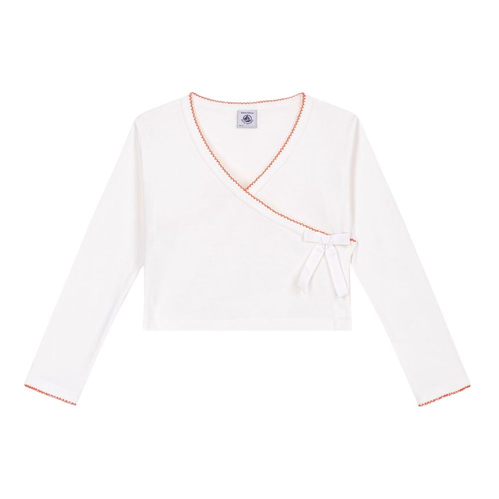 Petit Bateau Scalloped Wrap Top