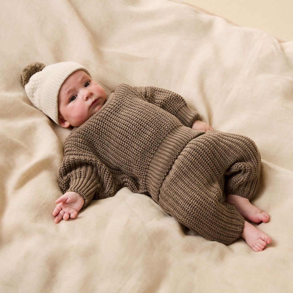 Wilson & Frenchy Cream Organic Knitted Bubble Hat