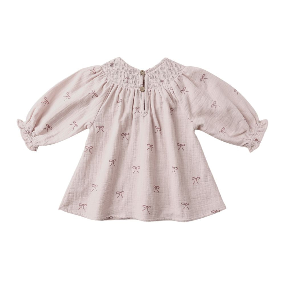 Quincy Mae V Smocked Dress Bows