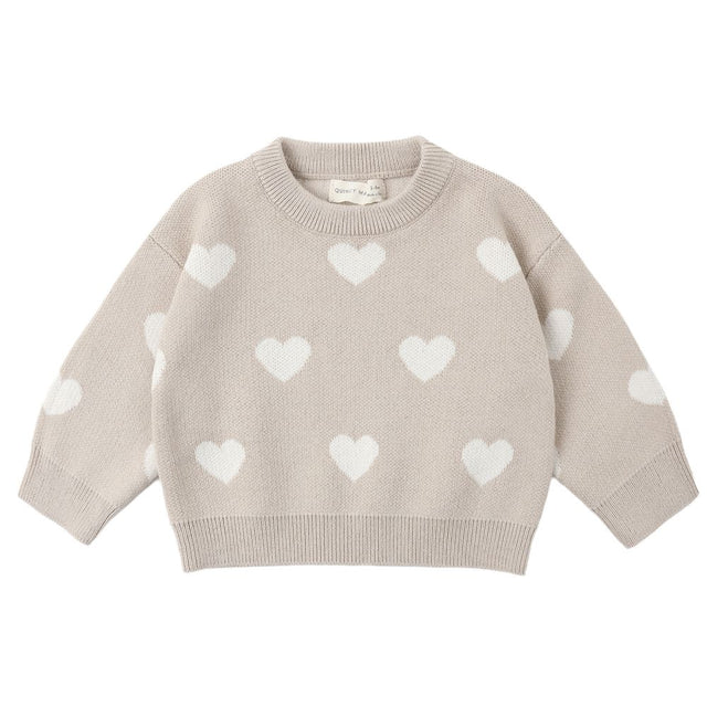 Quincy Mae Heart Knit Sweater