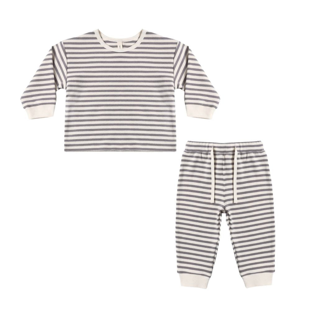 Quincy Mae Cozy Set Slate Stripe