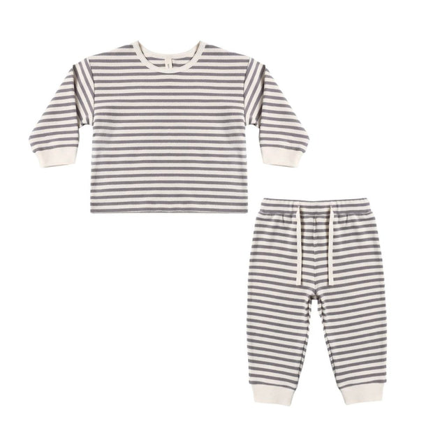 Quincy Mae Cozy Set Slate Stripe