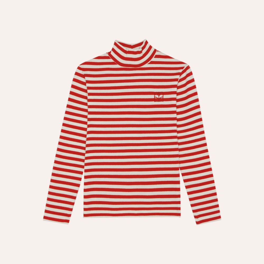 The Campamento Red Stripes Turtle Neck T Shirt