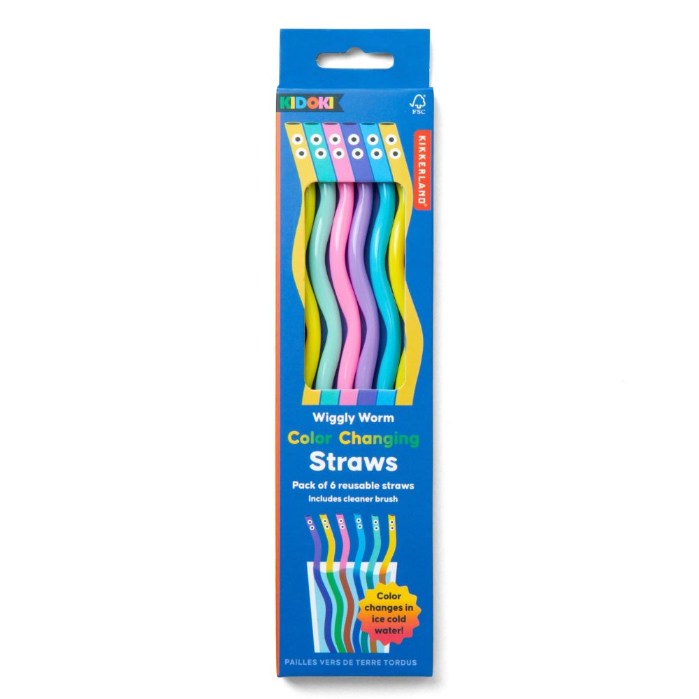 Kidoki Wiggly Worm Color Change Straws