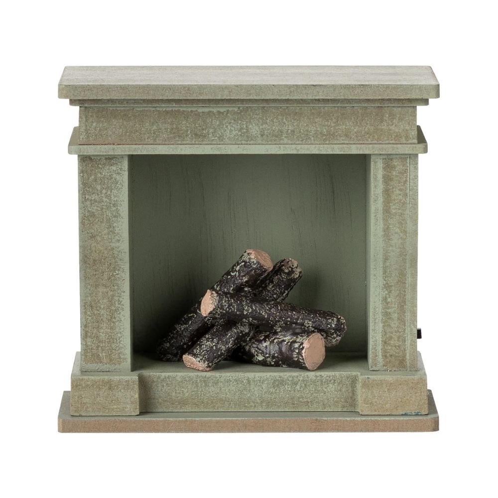 Maileg Fireplace, Miniature - Dusty green