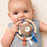 Itzy Ring Pal - Teething Ring with Plush Character Taupe Bear