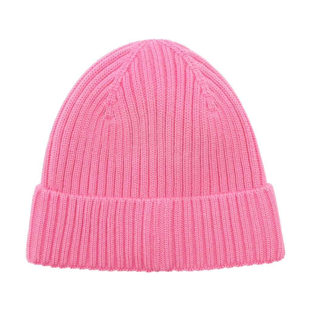 Huttelihut Hat Wool Knit Color Solid Begonia Pink