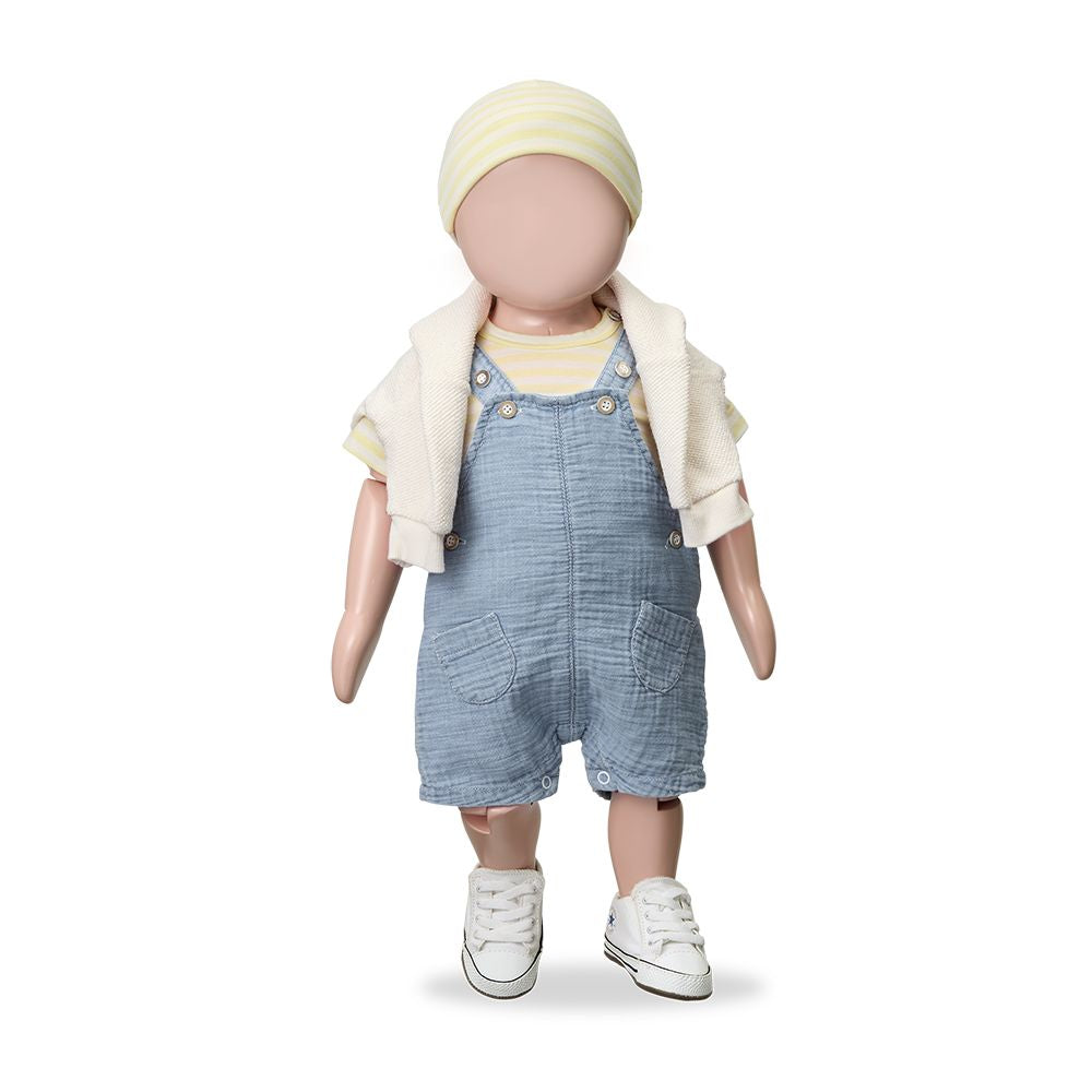 1 + in the Family Newborn SKIROS Muslim Denim Overall