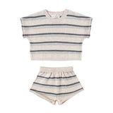 Quincy Mae Relaxed Summer Knit Set Ocean Stripe
