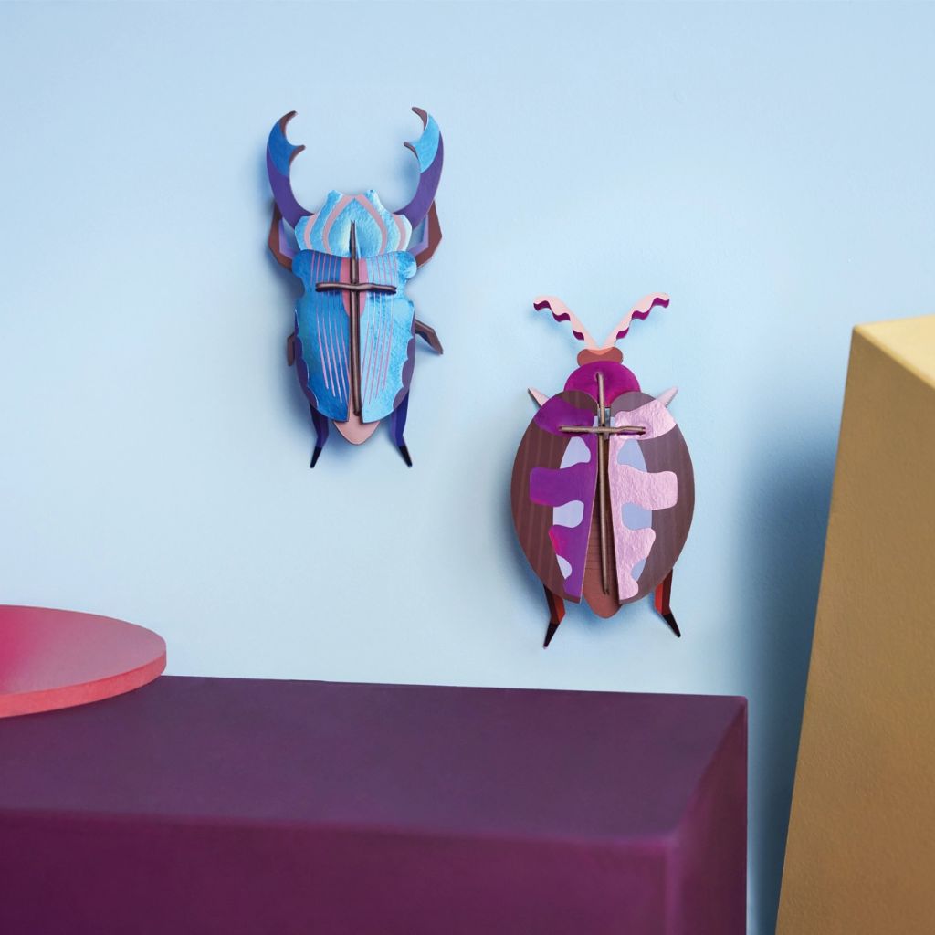 3D Wall Art - Radiant Beetle - Azure Stag Beetle