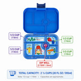 Yumbox Original 6 Compartment Bento Lunch Box For Kids - Surf Blue Funny Monsters