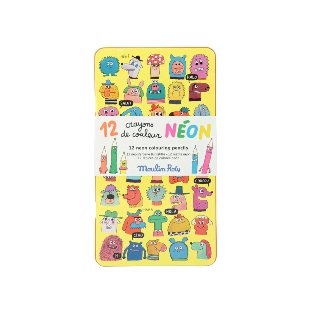Moulin Roty Schmouks - 12 Neon Colouring Pencils