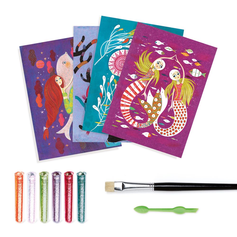 Djeco Arts and Crafts- Glitter Boards- Mermaids