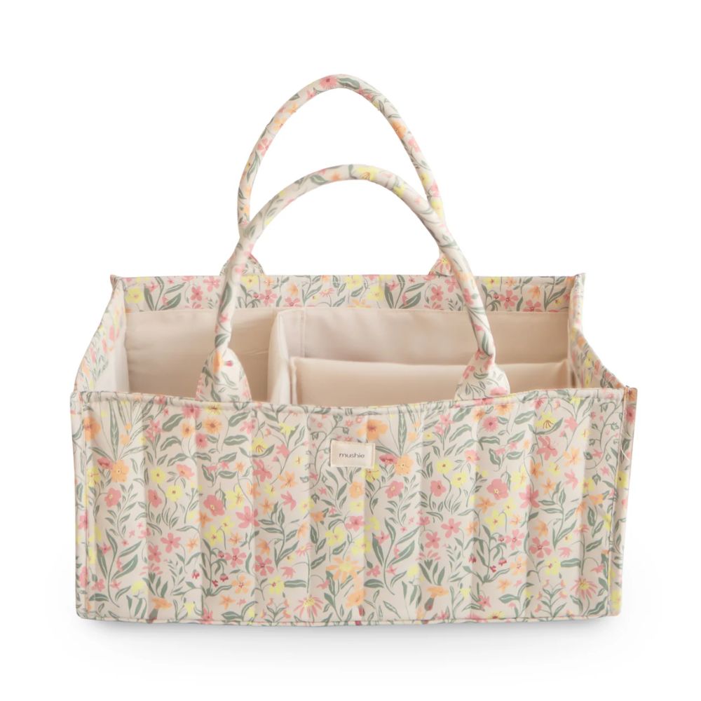 Mushie Diaper Caddy - Pastel Blooms