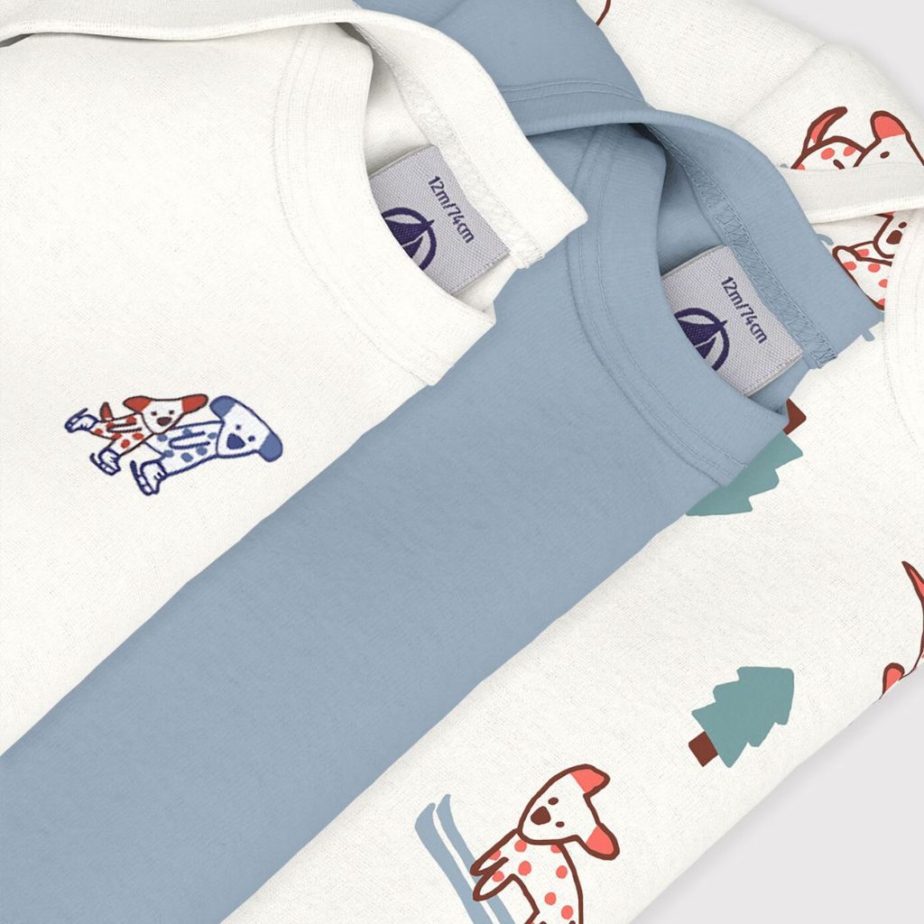 Petit Bateau LS Bodies 3pcs Dog Sled