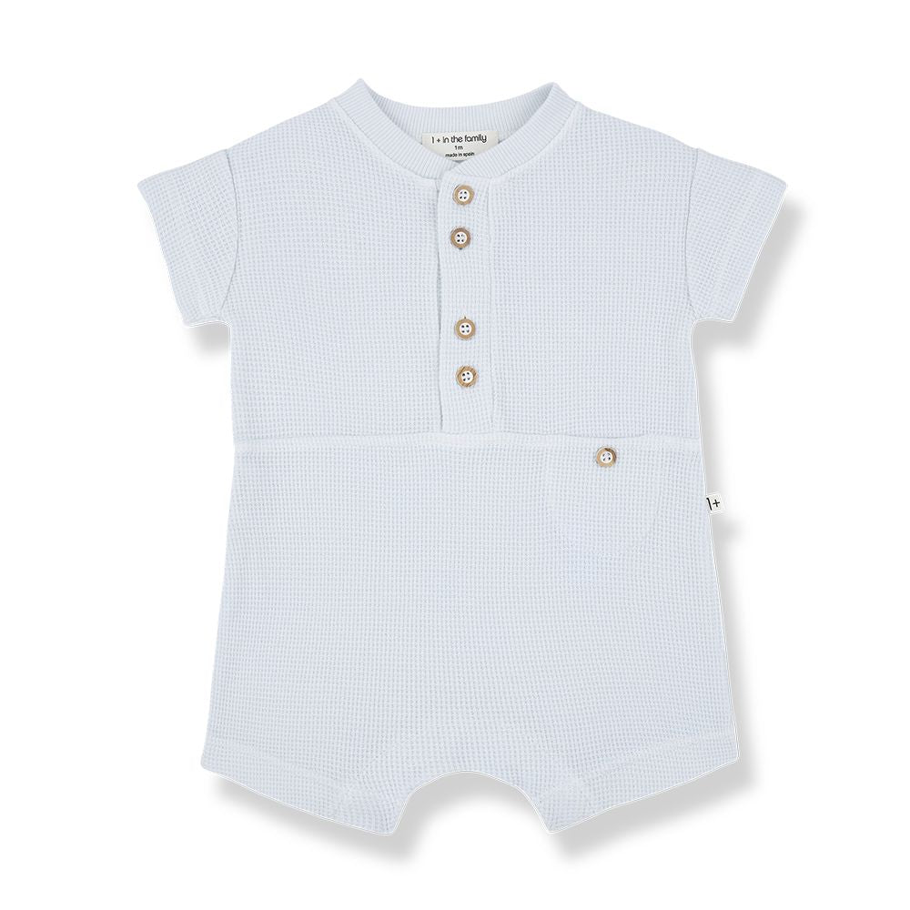1 + in the Family Newborn VOLOS Waffle Jersey Romper