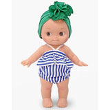 Minikane Mini Panchas Doll 27cm Ninon at the beach - Blue Striped outfit