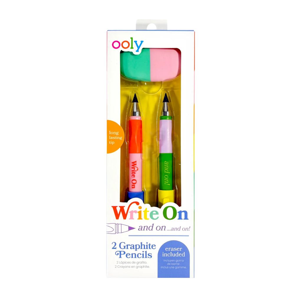 Write On: Graphite Pencils + Eraser (3 PC Set)