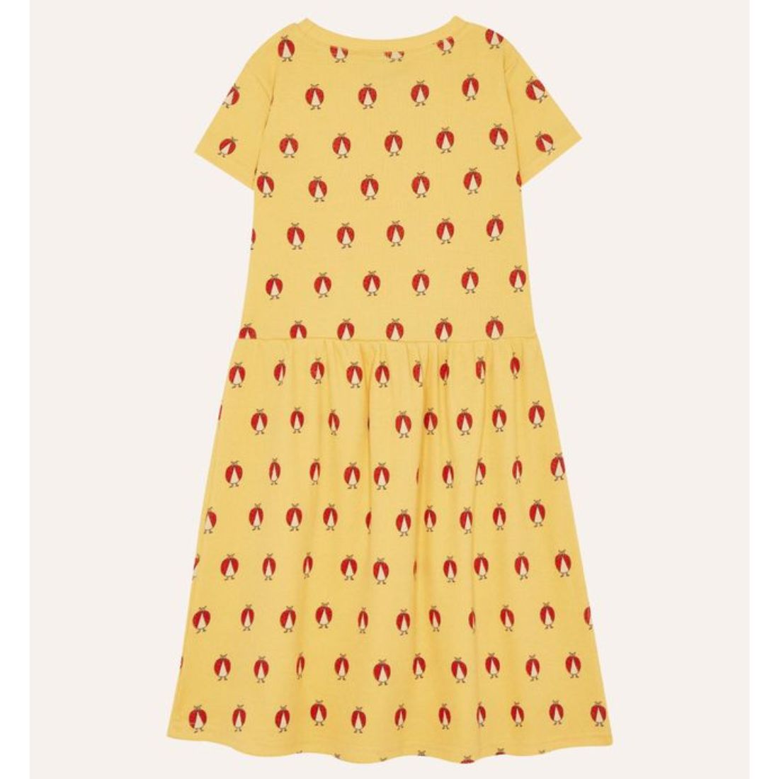 The Campamento Ladybug Allover Yellow Dress