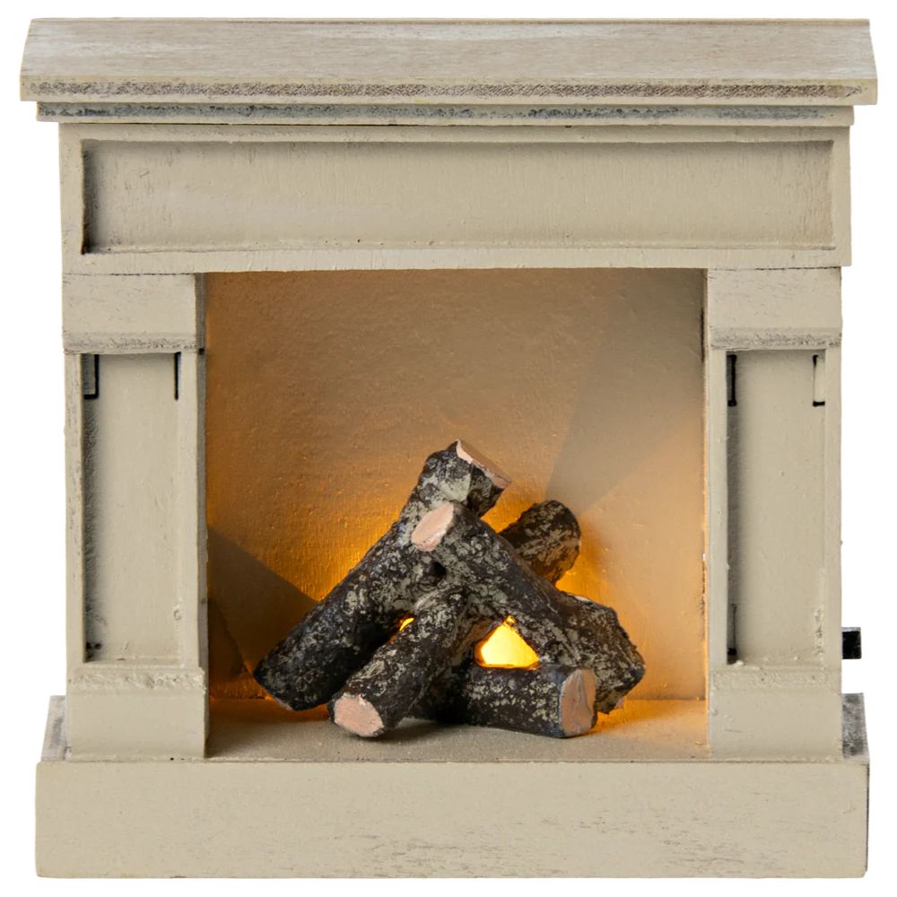 Maileg  Fireplace, Mouse - Off white