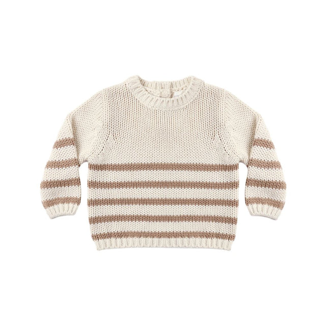 Quincy Mae Rex Sweater Almond Stripe
