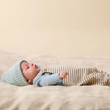 Wilson & Frenchy Storm Blue Organic Rib Long Sleeved Bodysuit