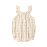 Quincy Mae Ribbed Ruffle Romper Buttercup