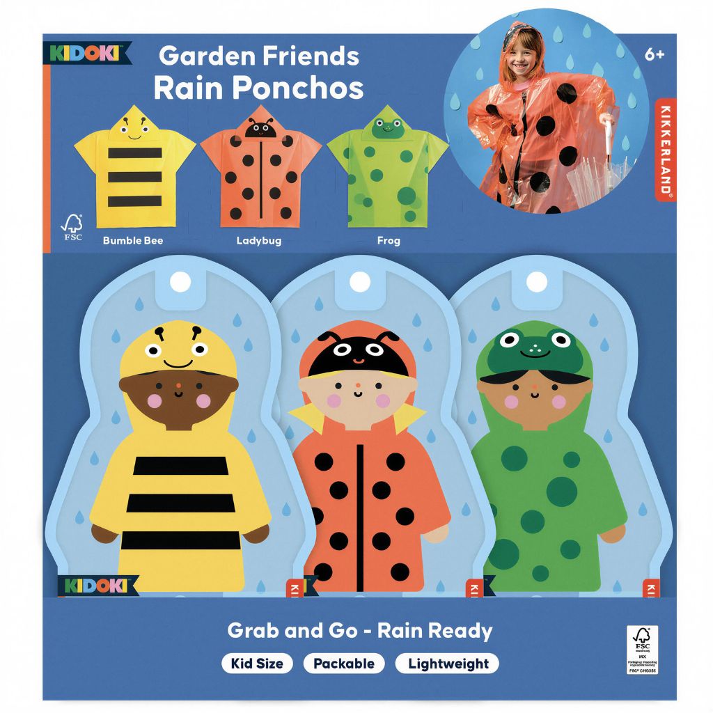 Kidoki Garden Friends Rain Poncho