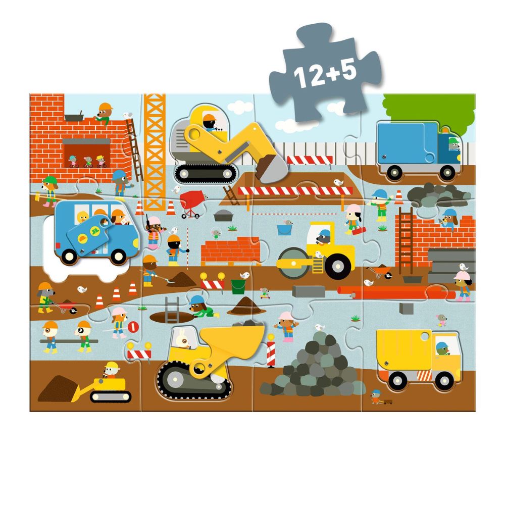 Djeco Giant Puzzle- Construction Site
